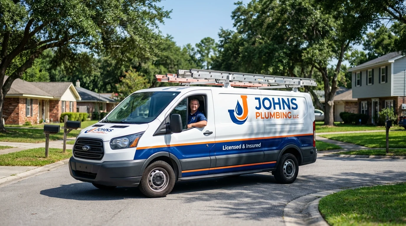 Johns Plumbing LLC service van in Clifton, TN