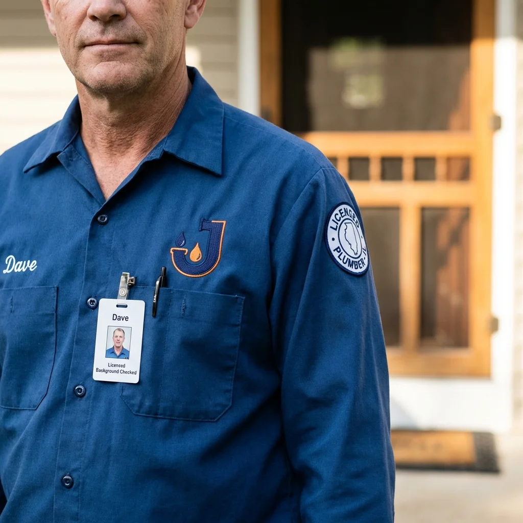 Licensed plumber showing ID badge in Clifton, TN
